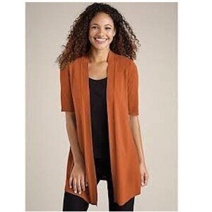 Host Pick!!! 🫎☘️🌏🧲 Eileen Fisher Elbow Sleeve Cardigan- Cotton Silk Cord, PM